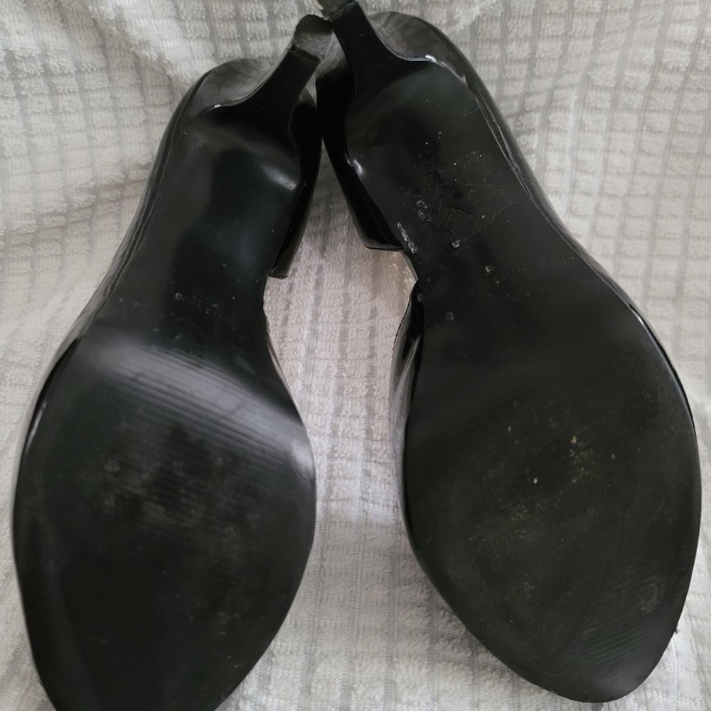 Black Patent LEATHER peep toe Pump - Picture 4 of 4